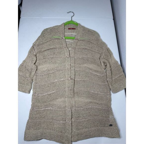 EDC Women’s Bohemian Knit Open Front Cardigan Tan Size S - Picture 6 of 14